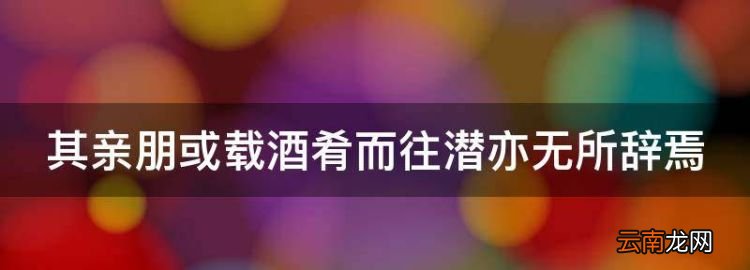 其親朋或載酒肴而往潛亦無所辭焉的意思