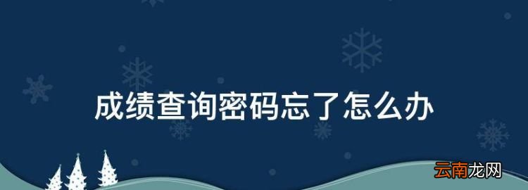 成績(jī)查詢密碼忘了怎么辦，中考成績(jī)查詢密碼忘了怎么辦