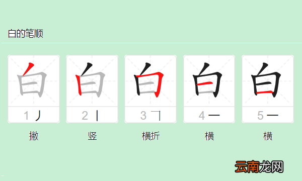 白的筆順規(guī)則是先什么后什么