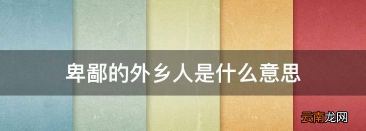 塞爾達(dá)卑鄙的海利亞人，卑鄙的外鄉(xiāng)人是什么意思