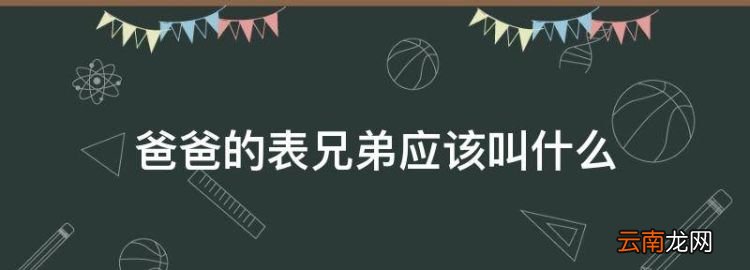 爸爸的表弟叫什么，爸爸的表兄弟應(yīng)該叫什么
