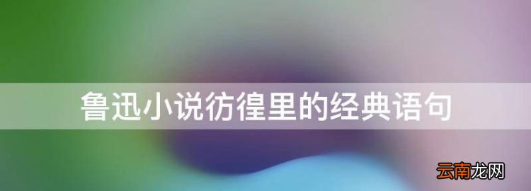 魯迅小說彷徨里的經(jīng)典語句，魯迅《彷徨》中的經(jīng)典名言有哪些