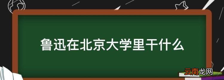 魯迅到北大教過書嗎，魯迅在北京大學里干什么