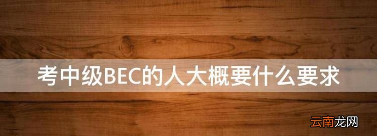 考中級BEC的人大概要什么要
