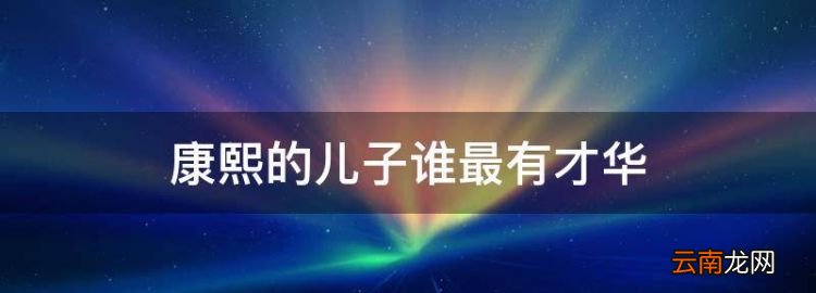 康熙的兒子誰(shuí)最有才華