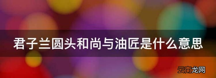 君子蘭圓頭和尚與油匠是什么意思